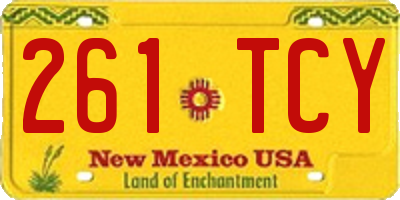NM license plate 261TCY