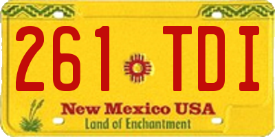 NM license plate 261TDI