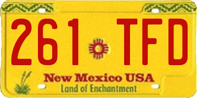 NM license plate 261TFD
