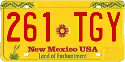 NM license plate 261TGY