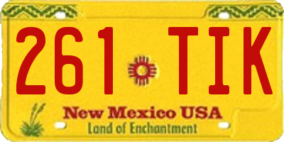 NM license plate 261TIK