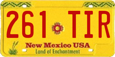 NM license plate 261TIR