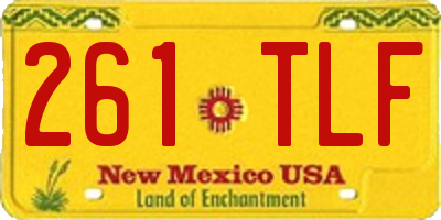 NM license plate 261TLF