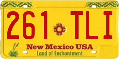 NM license plate 261TLI