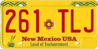 NM license plate 261TLJ