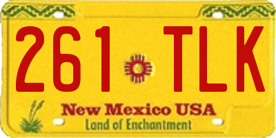 NM license plate 261TLK