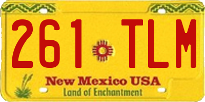 NM license plate 261TLM