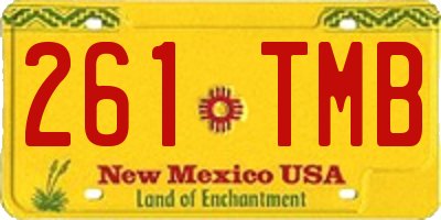 NM license plate 261TMB