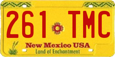NM license plate 261TMC