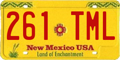 NM license plate 261TML