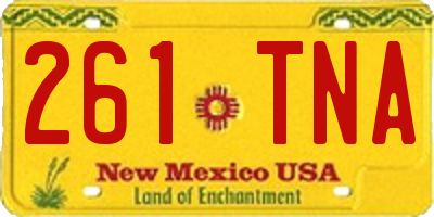 NM license plate 261TNA