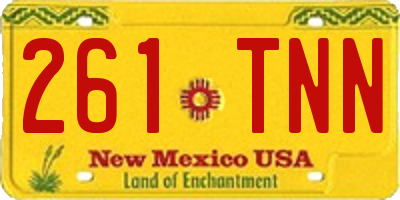 NM license plate 261TNN