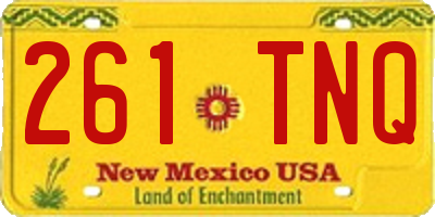 NM license plate 261TNQ