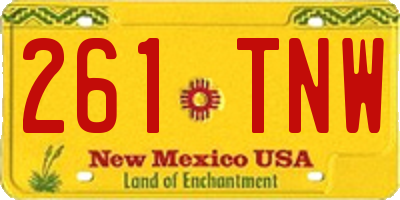 NM license plate 261TNW