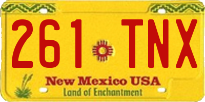 NM license plate 261TNX