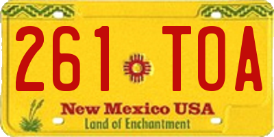 NM license plate 261TOA