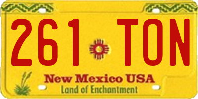NM license plate 261TON