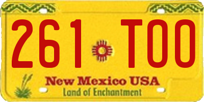 NM license plate 261TOO