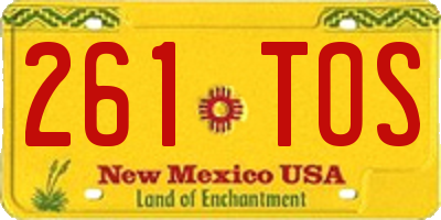 NM license plate 261TOS