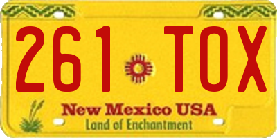 NM license plate 261TOX