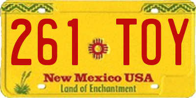 NM license plate 261TOY