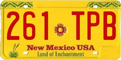 NM license plate 261TPB