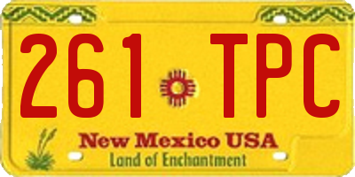 NM license plate 261TPC