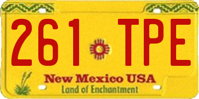 NM license plate 261TPE