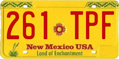 NM license plate 261TPF