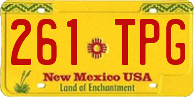 NM license plate 261TPG