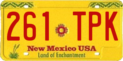 NM license plate 261TPK