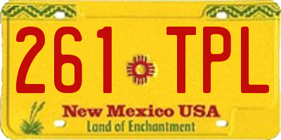 NM license plate 261TPL