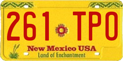 NM license plate 261TPO