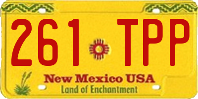 NM license plate 261TPP
