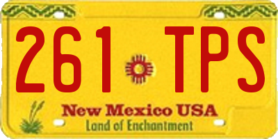 NM license plate 261TPS