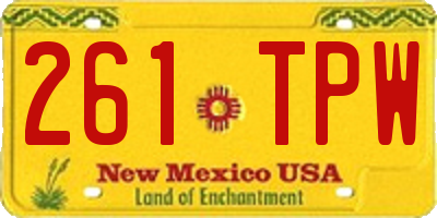NM license plate 261TPW