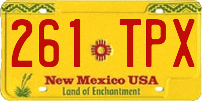 NM license plate 261TPX