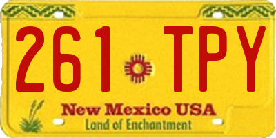 NM license plate 261TPY