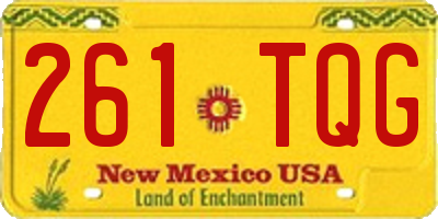 NM license plate 261TQG