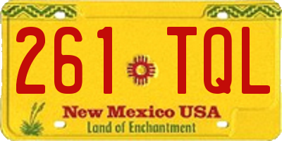 NM license plate 261TQL