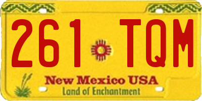 NM license plate 261TQM