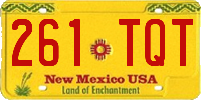 NM license plate 261TQT