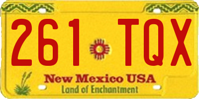 NM license plate 261TQX