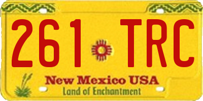 NM license plate 261TRC
