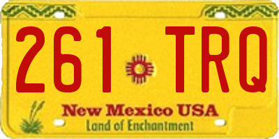 NM license plate 261TRQ