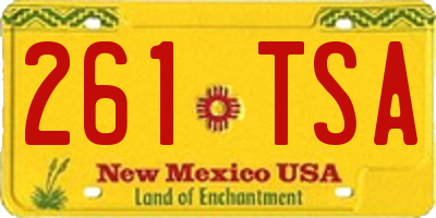 NM license plate 261TSA
