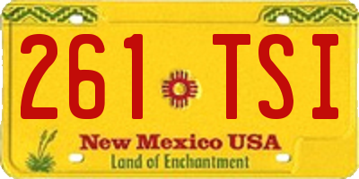NM license plate 261TSI