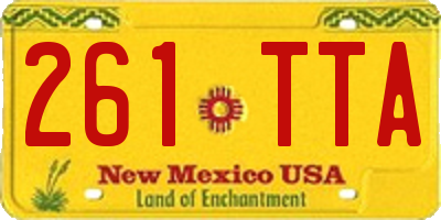 NM license plate 261TTA