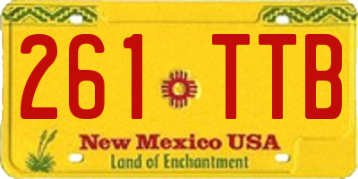 NM license plate 261TTB