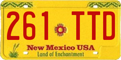 NM license plate 261TTD